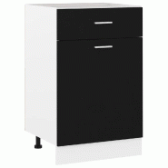 Helloshop26 - Armoire à tiroirs design simple rangement cuisine 50 x 46 x 81 cm en bois d'ingénierie noir 02_0047660 - noir Bois massif 3000234897640