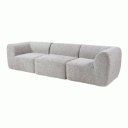 Helloshop26 - Canapé fauteuil modulable 3 places gris 03_0009154 - gris polyester 3000224534166