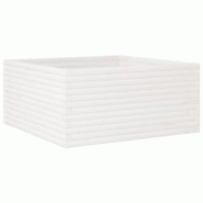 Helloshop26 - Jardinière bac lit surélevé plantes fleurs terrasse jardin 100 x 100 x 46 cm bois de pin massif blanc 02_0037259 - 3000214231457 Helloshop26 - Jardinière bac lit surélevé plantes fleurs terrasse jardin 100 x 100 x 46 cm bois de pin massif blanc 02_0037259 - 3000214231457