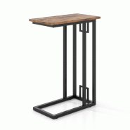 Helloshop26 - Table d'appoint compacte en forme de c 48 x 26 x 66 cm polyvalente pour salon ou chambre style moderne en bois 20_0013868 - métal 30002