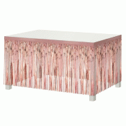 Jupe de table / Skirting en feuille à franges or rose - SH-DFRZ