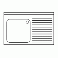 Plonge inox 1 bac et égouttoir sur placard - P 500 mm - à gauche_0