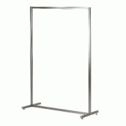 Portant droit fixe L100xH140cm - nickel brossé - coordonnable avec mobilier mural Queen Vogue - tube 25x25mm - acier gris
