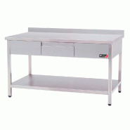 Romux® Table en Acier Inoxydable pour Restauration Murale avec 1 Tiroir et 1 Étagère 1200x600x850 mm | Table de Travail en Inox Résistante - 84358