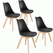 TecTake GmbH tectake Lot 4 chaises salle à manger style scandinave forme ergonomique noir - 406100 - noir plastique polypropylène 406100 TecTake GmbH tectake Lot 4 chaises salle à manger style scandinave forme ergonomique noir - 406100 - noir plastique polypropylène 406100