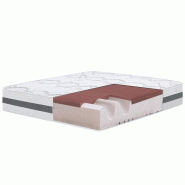 The White Stone Matelas Double155x200 Memory Foam orthopédique | Hauteur 27 cm | Made in Italy - blanc textile CARBONH25-MEMORYFOAM-155X200X27