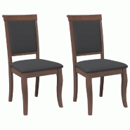 VidaXL Chaises à manger coussins 2 pcs marron bois massif caoutchouc Modèle Orion Core - 4102487