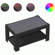 VidaXL Table basse avec LED noir 93x53x45 cm bois d'ingénierie Modèle Riviera Design - 847554