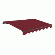 WASABI Store banne extérieur enroulable 4x2,5 bordeaux en polyester – Structure en aluminium anthracite, inclinaison réglable - rouge polyester BT