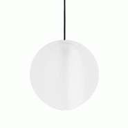 Zafferano Sirio Suspension LED design en céramique blanche avec diffuseur en polycarbonate opale, lumière chaude 2700K, 8W, diamètre 24 cm, IP40 -