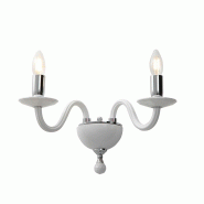 Applique Cristelle En Verre Blanc Fait Main, Connexion E14 Ip20, Design Classique Avec Détails En Cristal Optique - Rossini Illuminazione - blanc 801