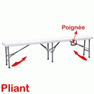 Banc pliant - Résistant & avec poignée de transport Assise en polyéthylène haute densité