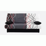 Banquette clic-clac - 3 places – Coton Onde Rouge / Noir – 190 x 92 x 96 cm – DREAM CONFORTEAM - 3666749754368 Banquette clic-clac - 3 places – Coton Onde Rouge / Noir – 190 x 92 x 96 cm – DREAM CONFORTEAM - 3666749754368