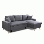 CANAPÉ D'ANGLE RÉVERSIBLE CONVERTIBLE ARKO GRIS FONCÉ CANAPÉ D'ANGLE RÉVERSIBLE CONVERTIBLE ARKO GRIS FONCÉ