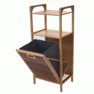 Décoshop26 - Étagère de salle de bain rangement avec panier à linge en bambou 95x40x30cm 28L 04_0005669 - 3000440732698 Décoshop26 - Étagère de salle de bain rangement avec panier à linge en bambou 95x40x30cm 28L 04_0005669 - 3000440732698