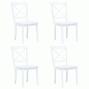 Décoshop26 - Lot de 4 chaises de salle à manger cuisine design classique blanc bois d'hévéa massif CDS021227 - blanc 3001171599789 Décoshop26 - Lot de 4 chaises de salle à manger cuisine design classique blanc bois d'hévéa massif CDS021227 - blanc 3001171599789