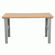 Établi à hauteur réglable - Largeur 1600 et 2000 mm - Profondeur 800 mm - Hauteur 740 à 1100 mm - Plateau médium, chêne, Aluzink, vinyl ou laminé - Capacité 500 kg_0