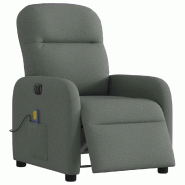 Fauteuil inclinable de massage électrique gris foncé tissu Modèle Nerdoria - 8721102959455