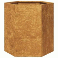 Helloshop26 - Jardinière bac lit surélevé plantes fleurs terrasse jardin hexagone 46 x 40 x 45 cm acier corten marron 02_0038645 - 3000217806140 Helloshop26 - Jardinière bac lit surélevé plantes fleurs terrasse jardin hexagone 46 x 40 x 45 cm acier corten marron 02_0038645 - 3000217806140