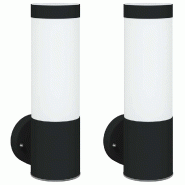 Helloshop26 - Lot de 2 appliques murales modernes pour extérieur 12 x 7 x 27 cm éclairage pratique design minimaliste en acier 02_0056484 - acier 30