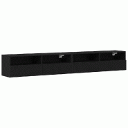 Helloshop26 - Lot de 2 meuble TV mural minimaliste avec étagères 100 x 30 x 30 cm en bois d'ingénierie noir 02_0051832 - noir Bois massif 300023711