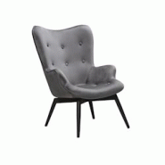 SalesFever Fauteuil rembourré | Couverture en velours | Cadre en métal avec revêtement en poudre noire | L 80 x P 99 x H 92 cm | gris - gris polyes SalesFever Fauteuil rembourré | Couverture en velours | Cadre en métal avec revêtement en poudre noire | L 80 x P 99 x H 92 cm | gris - gris polyes
