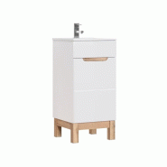 STELLAMEUBLES Meuble sous vasque encastrable sur pied pour salle de bain BALI WHITE - 3667335109173