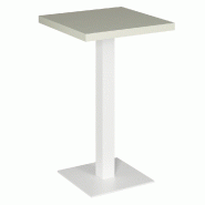 Table mange debout Cage blanc plateau blanc mat 70x70x111cm