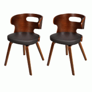 VidaXL Chaises à manger lot de 2 marron similicuir Modèle Riviera Dining Design - 240707