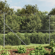Vidaxl clôture à mailles losangées avec ancrage argenté 1,4x10 m 154019