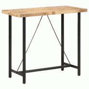 VidaXL Table de bar 120x58x107 cm Bois de manguier brut Modèle Sirius Fixe - Bois massif 286611
