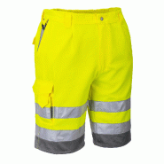 Bermuda HiVis Poly-coton - Jaune/Gris / M
