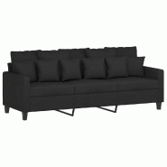 Canapé à 3 places Noir 180 cm Tissu Modèle Aero Urbain Plus - 359279