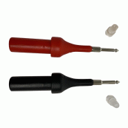 CHAUVIN ARNOUX - Jeu de 2 pointes de touche D2 mm avec capuchon cristal pour DDT/VAT (1 rouge, 1 noire) - Fiche femelle D4 mm - IEC 61243-3 - 1000V