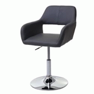 Décoshop26 - Chaise de salle à manger x1 design rétro hauteur réglable en PVC gris piètement chromé 04_0006303 - gris 3000261694434 Décoshop26 - Chaise de salle à manger x1 design rétro hauteur réglable en PVC gris piètement chromé 04_0006303 - gris 3000261694434