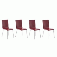 Décoshop26 - Lot de 4 chaises de cuisine en bois rouge et métal CDS10161 - 3000276566986 Décoshop26 - Lot de 4 chaises de cuisine en bois rouge et métal CDS10161 - 3000276566986