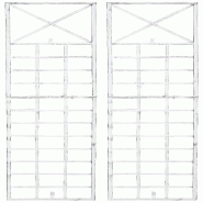 Décoshop26 - Set de 2 treillis décoration mural jardin roses plantes grimpantes métal blanc vieilli 10_0003847 - métal 3000251804423
