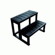 Escalier composite noir 2 marches - 59,5 x 54 x h. 40 cm