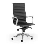 Fauteuil de Direction Haut Dossier LEO Noir - Mécanisme basculant 4 positions - Référence 7650 FR206_1