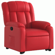 Fauteuil inclinable Rouge Similicuir Modèle Nerderia - 8721012177574