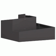 Helloshop26 - Cache-pot de jardin moderne 80 x 80 x 50 cm style industriel extérieur décoratif en acier noir 02_0052218 - noir métal 3000237302509