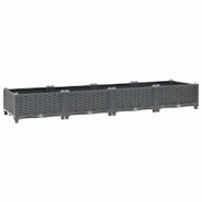 Helloshop26 - Jardinière lit surélevé plantes fleurs jardin 160 cm polypropylène gris 02_0000915 - 3000072501532 Helloshop26 - Jardinière lit surélevé plantes fleurs jardin 160 cm polypropylène gris 02_0000915 - 3000072501532