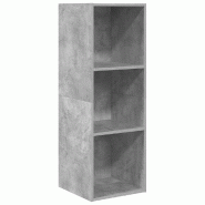 Helloshop26 - Meuble TV mural pratique avec rangements 37 x 37 x 107 cm style moderne en bois gris béton 02_0047852 - gris Bois massif 3000234987006