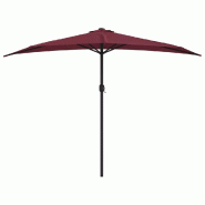 Helloshop26 - Parasol de balcon mât en aluminium 300 x 150 x 253 cm demi bordeaux 02_0008315 - aluminium 3000444482728