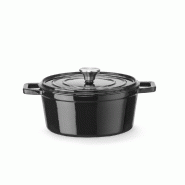 HENDI Cocotte en fonte émaillée, 3,7L, Noir, 317x240x(H)105mm - noir 626870