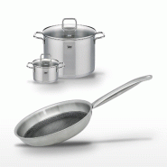 Lot de 2 Faitouts 16/26cm et Poêle 28cm Elo Relief Solution - gris 3176239959000