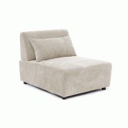 Oviala Business Fauteuil pour canapé modulable dossier ajustable 85 cm écru - blanc polyester 115441