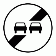 Panneau B34 - Fin d'interdiction de dépasser panneau seul