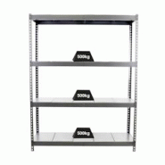 PROREGAL Étagère pour charges lourdes METAL BEAST FOUR | HxLxP 200x210x45cm | Charge du compartiment 500kg | Gris - gris métal PR_RS17-53 PROREGAL Étagère pour charges lourdes METAL BEAST FOUR | HxLxP 200x210x45cm | Charge du compartiment 500kg | Gris - gris métal PR_RS17-53