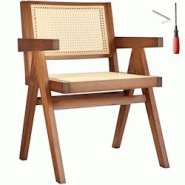 TecTake GmbH tectake Chaise de salle à manger cannage viennois et accoudoirs chêne foncé - 405889 - beige Bois massif 405889 TecTake GmbH tectake Chaise de salle à manger cannage viennois et accoudoirs chêne foncé - 405889 - beige Bois massif 405889